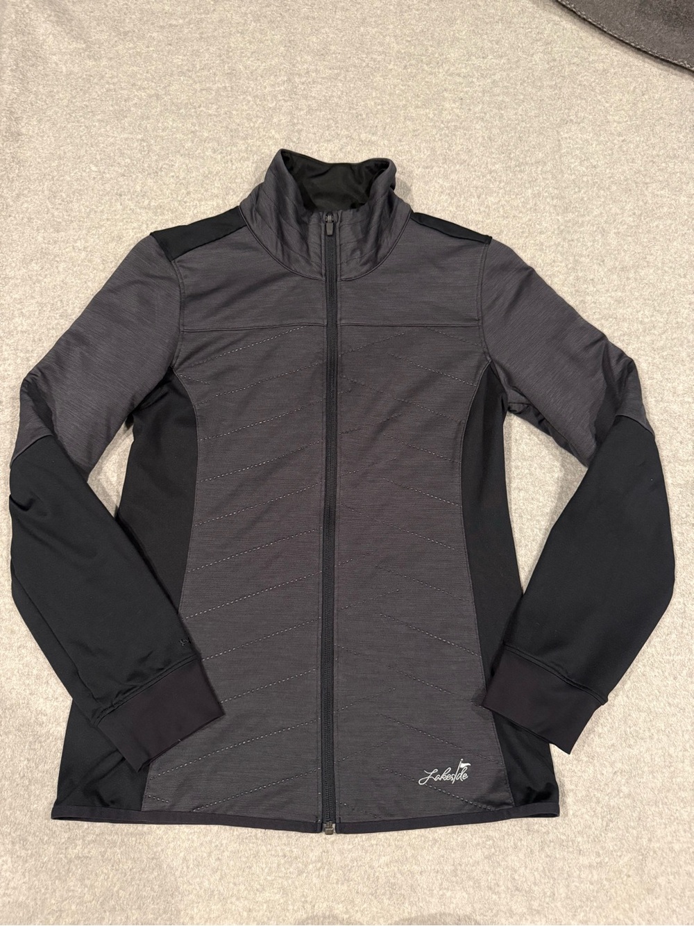 Under Armour Women's Black and Gray Full-Zip Jacket-GOLF performance